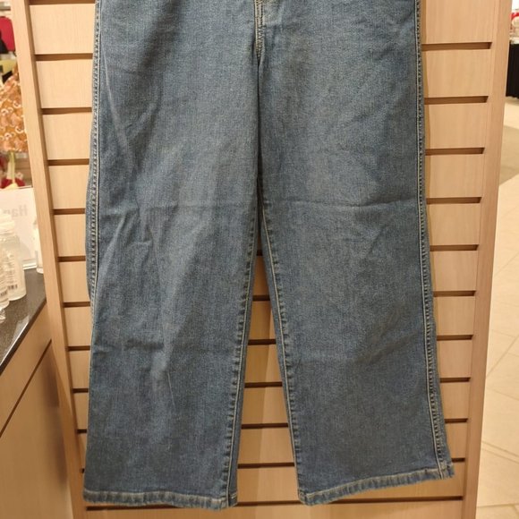 Levi's Mile High Cropped Wide Leg Jeans Button Fly Medium Wash - Picture 4 of 11